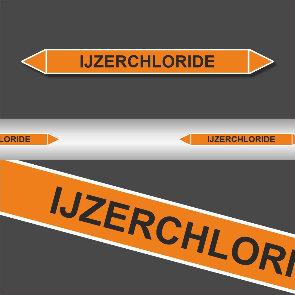 Leiding Markeringen Stickers Ijzerchloride (Zuren) Leiding Markeringen Stickers Ijzerchloride (Zuren)