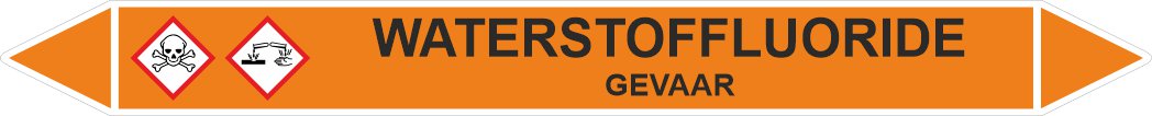 Leiding Markeringen Stickers Waterstoffluoride (Zuren) Leiding Markeringen Stickers Waterstoffluoride (Zuren)