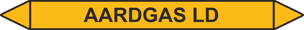 Leidingstickers Leidingmarkering Aardgas LD (Gassen)