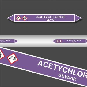 Leidingstickers Leidingmarkering Acetychloride (Basen)