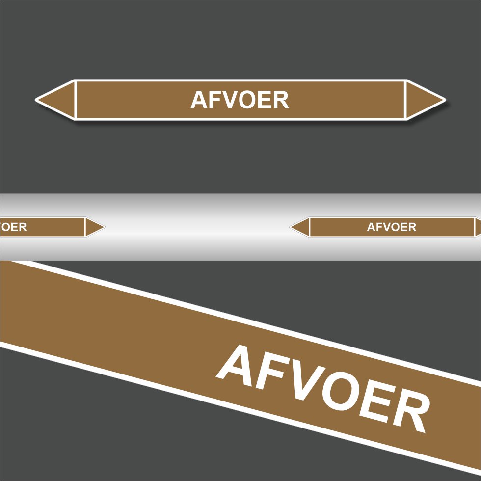 Leidingstickers Leidingmarkering Afvoer (Ontvlambare vloeistoffen) Leidingstickers Leidingmarkering Afvoer (Ontvlambare vloeistoffen)