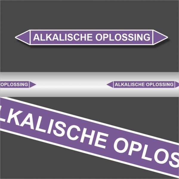 Leidingstickers Leidingmarkering Alkalische oplossing (Basen)