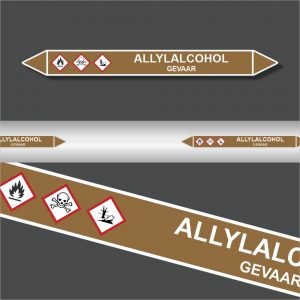 Leidingstickers Leidingmarkering Alylalcohol (Ontvlambare vloeistoffen)