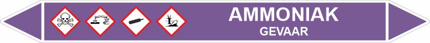 Leidingstickers Leidingmarkering Ammoniak (Basen)