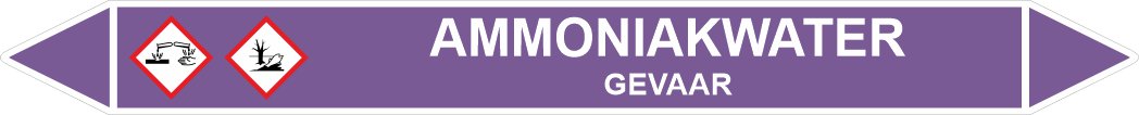 Leidingstickers Leidingmarkering Ammoniakwater (Basen) Leidingstickers Leidingmarkering Ammoniakwater (Basen)