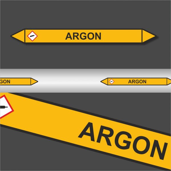 Leidingstickers Leidingmarkering Argon (Gassen)