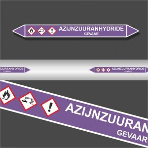 Leidingstickers Leidingmarkering Azijnzuuranhydride (Basen)