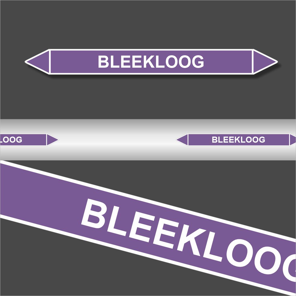Leidingstickers Leidingmarkering Bleekloog (Basen)