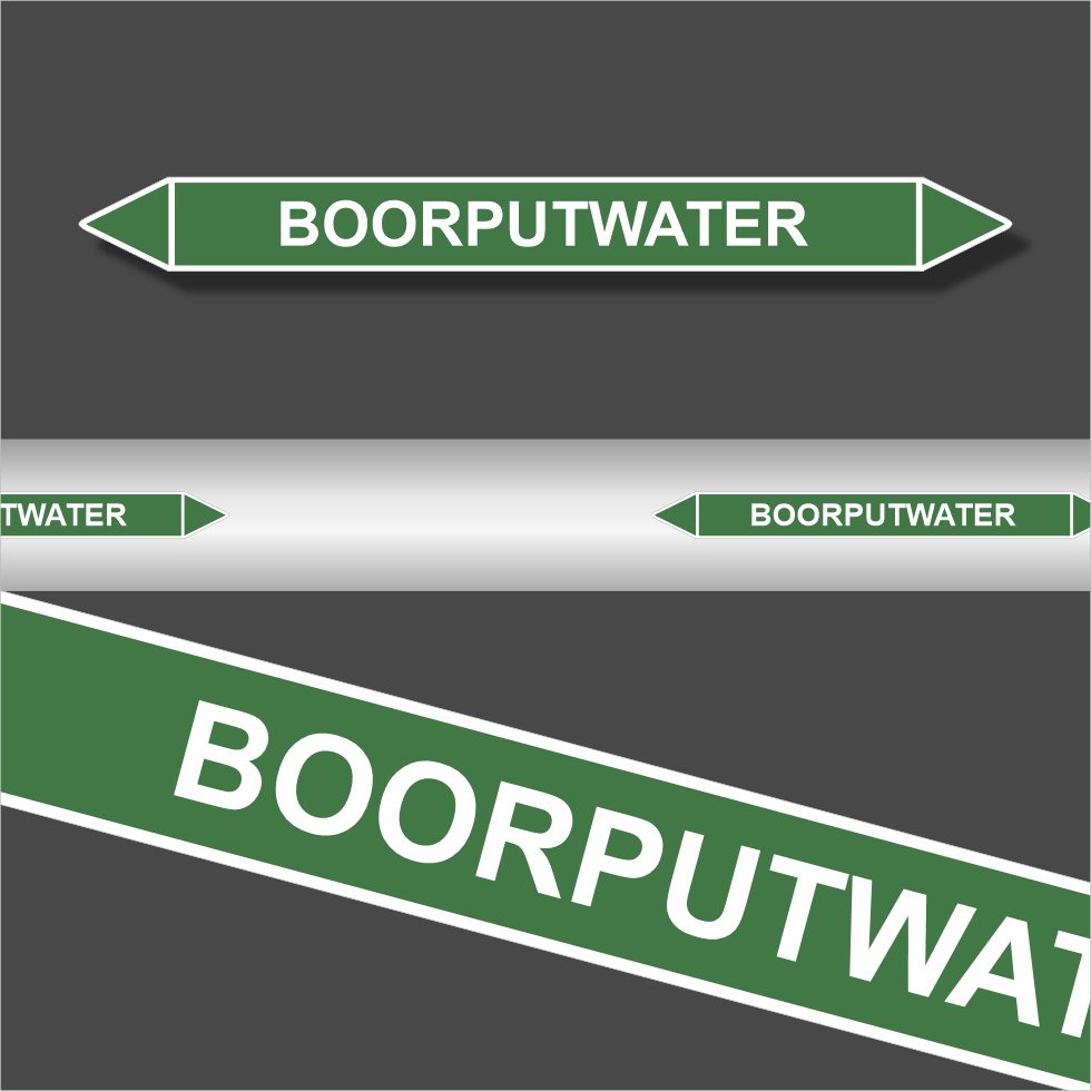 Leidingstickers Leidingmarkering Boorputwater (Water) Leidingstickers Leidingmarkering Boorputwater (Water)