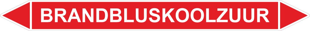 Leidingstickers Leidingmarkering Brandbluskoolzuur (Blusleidingen)