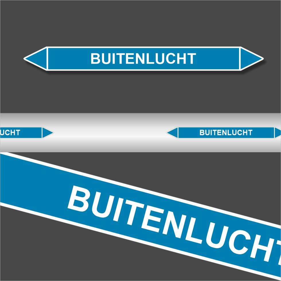 Leidingstickers Leidingmarkering Buitenlucht (Lucht)