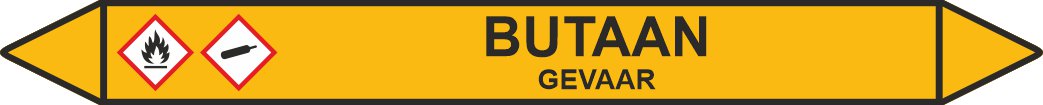 Leidingstickers Leidingmarkering Butaan (Gassen) Leidingstickers Leidingmarkering Butaan (Gassen)