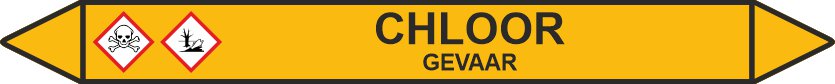 Leidingstickers Leidingmarkering Chloor