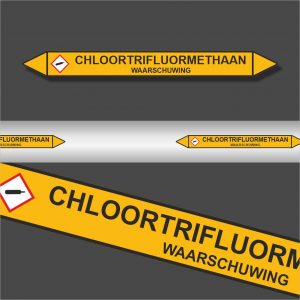 Leidingstickers Leidingmarkering Chloortrifluormethaan (Gassen)
