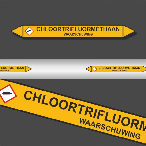 Leidingstickers Leidingmarkering Chloortrifluormethaan (Gassen)