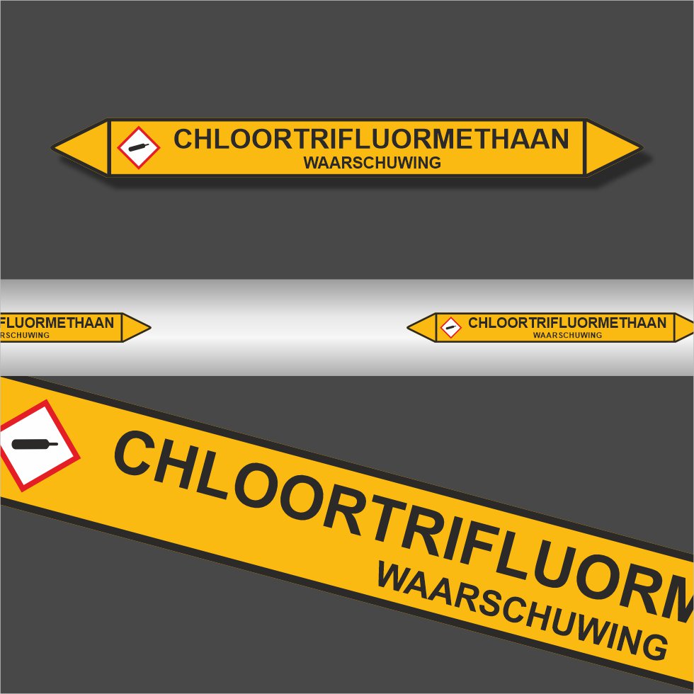 Leidingstickers Leidingmarkering Chloortrifluormethaan (Gassen)