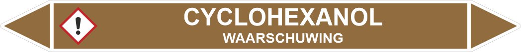 Leidingstickers Leidingmarkering Cyclohaxanol (Ontvlambare vloeistoffen) Leidingstickers Leidingmarkering Cyclohaxanol (Ontvlambare vloeistoffen)