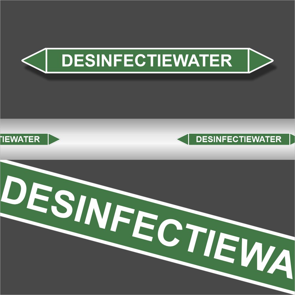 Leidingstickers Leidingmarkering Desinfectiewater (Water) Leidingstickers Leidingmarkering Desinfectiewater (Water)