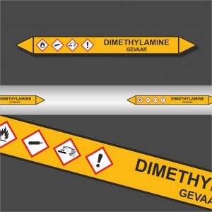 Leidingstickers Leidingmarkering Dimethylamine (Gassen)