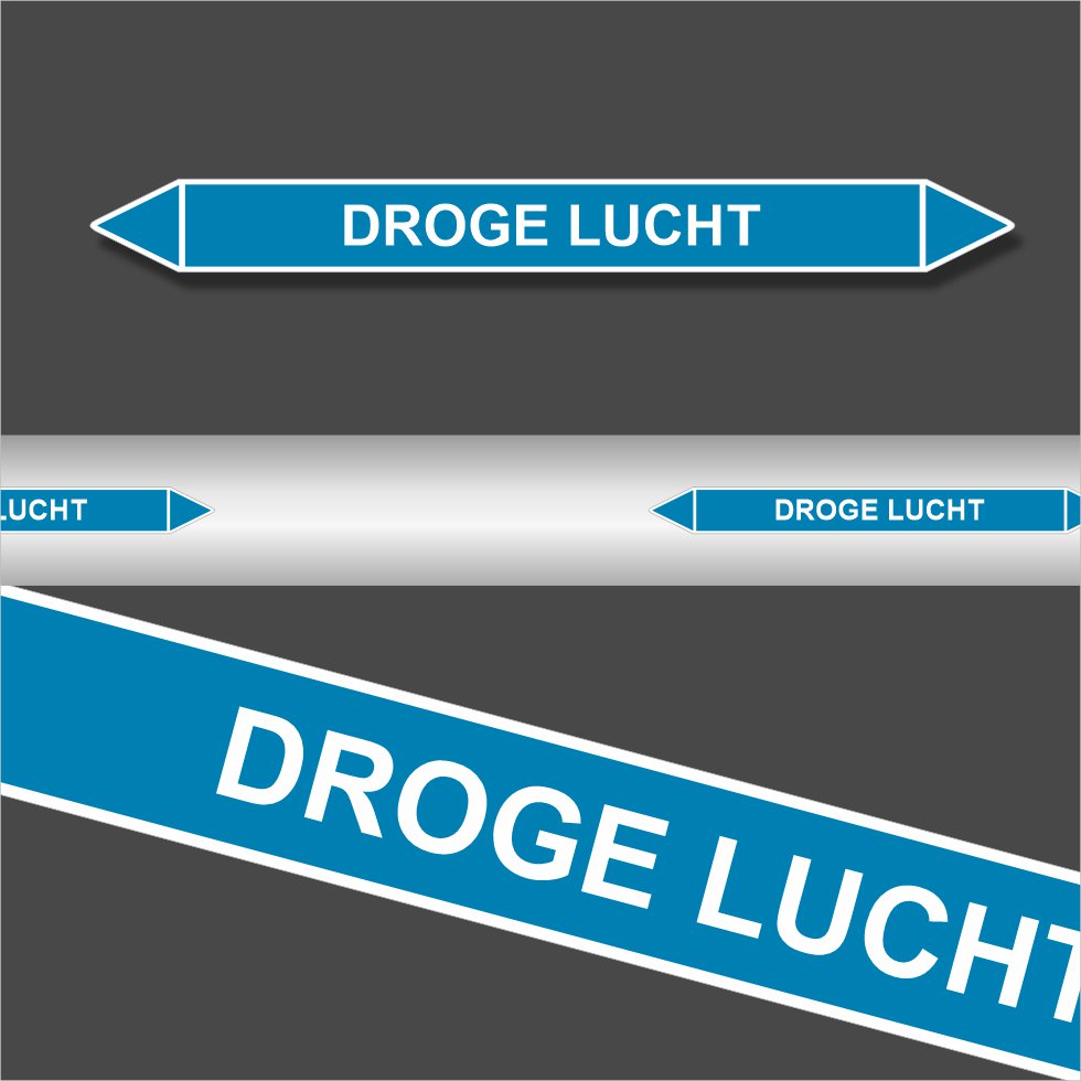 Leidingstickers Leidingmarkering Droge Lucht (Lucht) Leidingstickers Leidingmarkering Droge Lucht (Lucht)