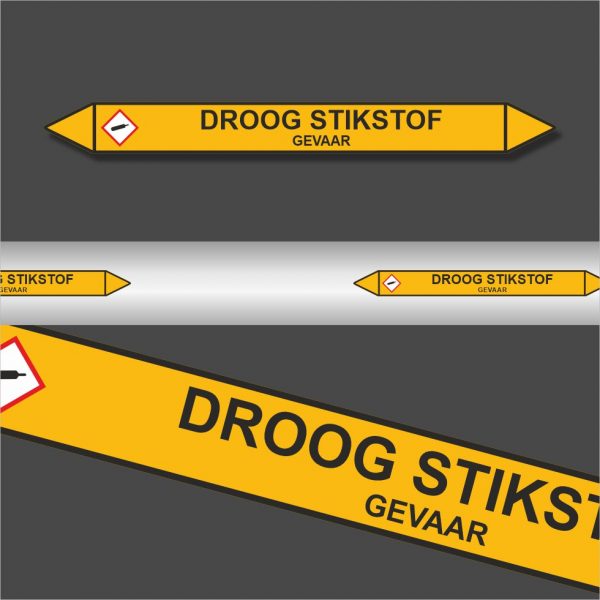 Leidingstickers Leidingmarkering Droog stikstof (Gassen)