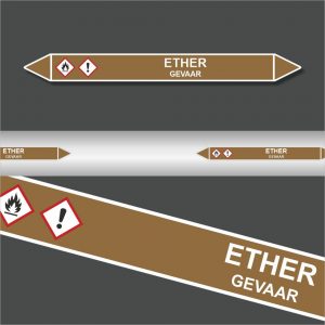 Leidingstickers Leidingmarkering Ether (Ontvlambare vloeistoffen)