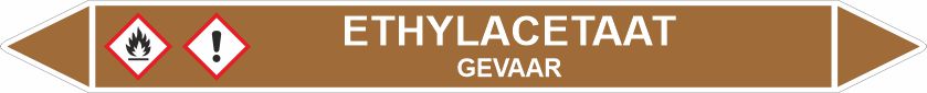 Leidingstickers Leidingmarkering Ethylacetaat (Ontvlambare vloeistoffen) Leidingstickers Leidingmarkering Ethylacetaat (Ontvlambare vloeistoffen)