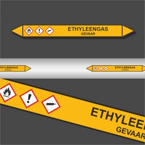 Leidingstickers Leidingmarkering Ethyleengas (Gassen)