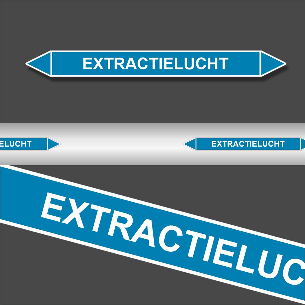 Leidingstickers Leidingmarkering Extractielucht (Lucht) Leidingstickers Leidingmarkering Extractielucht (Lucht)