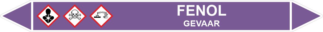 Leidingstickers Leidingmarkering Fenol (Basen) Leidingstickers Leidingmarkering Fenol (Basen)