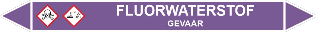 Leidingstickers Leidingmarkering Fluorwaterstof (Basen)