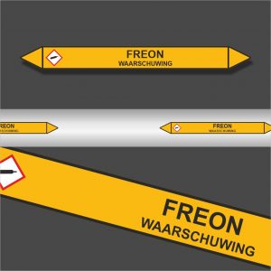 Leidingstickers Leidingmarkering Freon (Gassen)