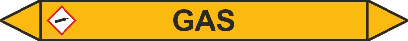 Leidingstickers Leidingmarkering Gas (Gassen)