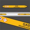 Leidingstickers Leidingmarkering Gas Waarschuwing