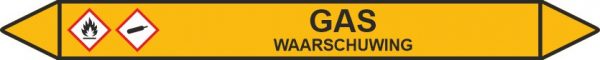 Leidingstickers Leidingmarkering Gas Waarschuwing