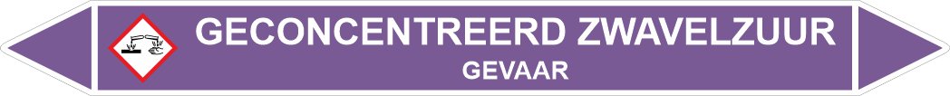Leidingstickers Leidingmarkering Geconcentreerd Zwavelzuur (Basen)