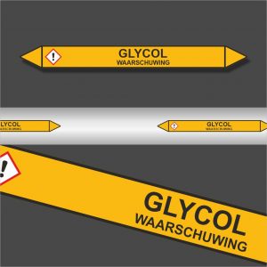 Leidingstickers Leidingmarkering Glycol (Gassen)