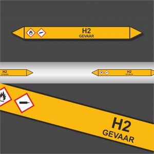 Leidingstickers Leidingmarkering H2 (Gassen)