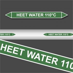 Leidingstickers Leidingmarkering Heet water 110 Graden (Water)