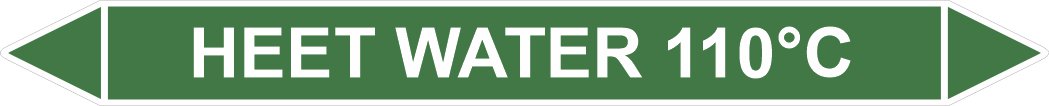 Leidingstickers Leidingmarkering Heet water 110 Graden (Water)