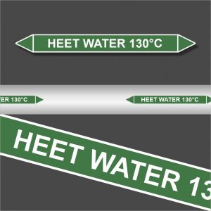 Leidingstickers Leidingmarkering Heet water 130 Graden (Water)