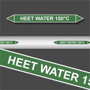 Leidingstickers Leidingmarkering Heet water 150 Graden (Water)