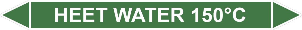 Leidingstickers Leidingmarkering Heet water 150 Graden (Water)