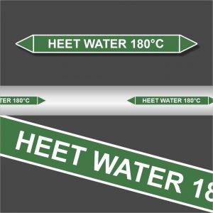 Leidingstickers Leidingmarkering Heet water 180 Graden (Water)