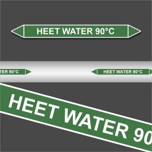 Leidingstickers Leidingmarkering Heet water 90 Graden (Water)