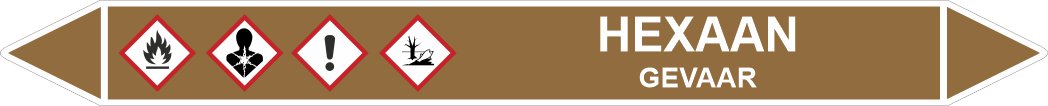 Leidingstickers Leidingmarkering Hexaan (Ontvlambare vloeistoffen)