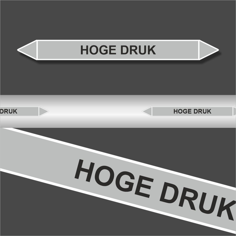 Leidingstickers Leidingmarkering Hoge Druk (Stoom) Leidingstickers Leidingmarkering Hoge Druk (Stoom)