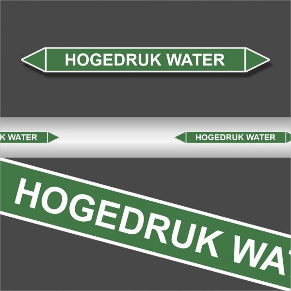 Leidingstickers Leidingmarkering Hogedruk water (Water)