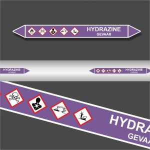 Leidingstickers Leidingmarkering Hydrazine (Basen)