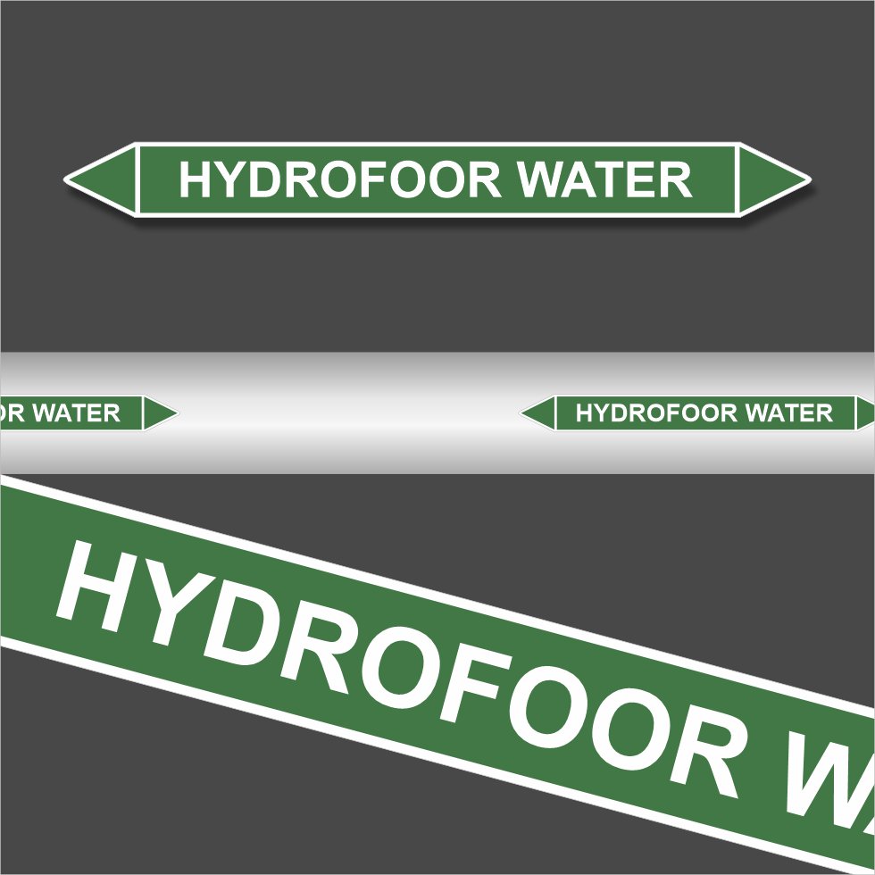 Leidingstickers Leidingmarkering Hydrofoor water (Water) Leidingstickers Leidingmarkering Hydrofoor water (Water)